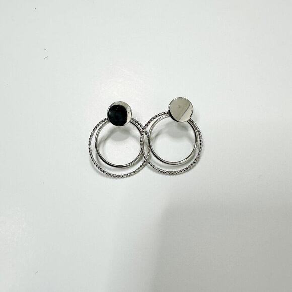 2/$30 NEW Boho Festival Double Circle Earrings Gold or Silver Post Stud 147 - Picture 5 of 13